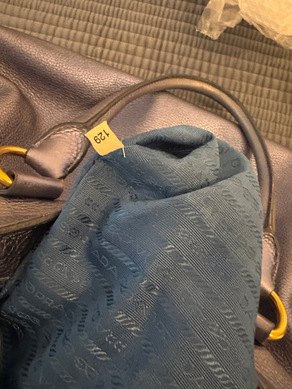 Prada metallic blue Leather handbag - Picture 14 of 14